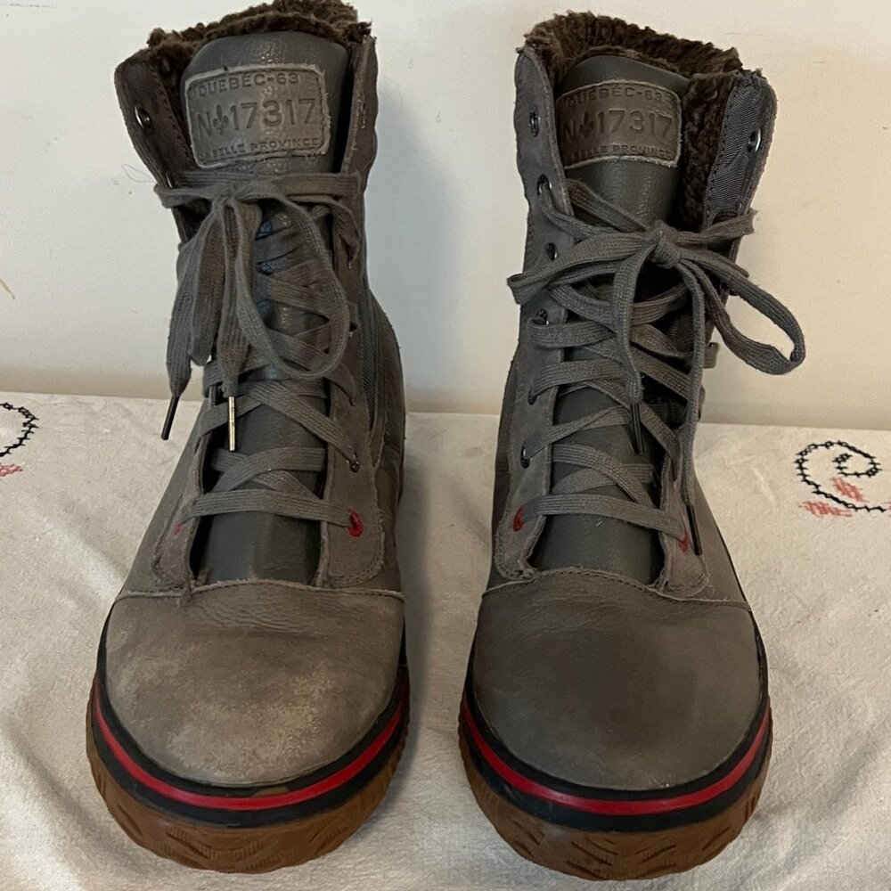 Pajar Men's Size 11 11-1/2 Leather Waterproof Snow Boots. Grey.